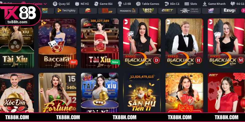 Những đối tác danh tiếng thuộc top đầu hiện tại ở bên TX88