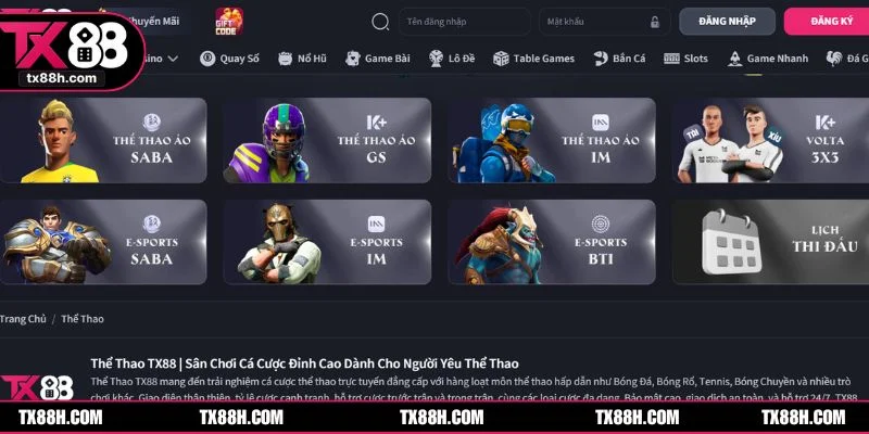 Kèo tỷ lệ nhà cái TX88 minh bạch, cập nhật liên tục giúp cược thủ yên tâm