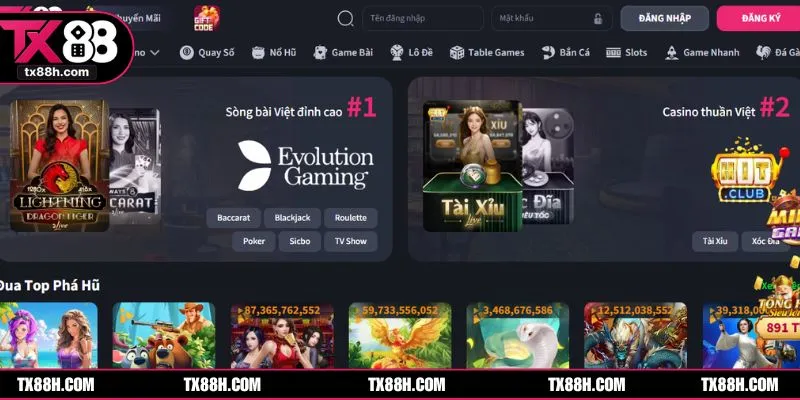 Live casino TX88 sảnh chơi hấp dẫn hàng đầu hiện nay 