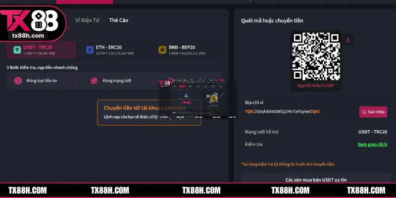 Những điểm quan trọng không thể bỏ qua khi nạp tiền TX88