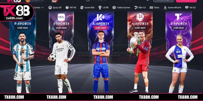 Sảnh cá cược thể thao TX88 mang đến trải nghiệm hiện đại, kèo đa dạng